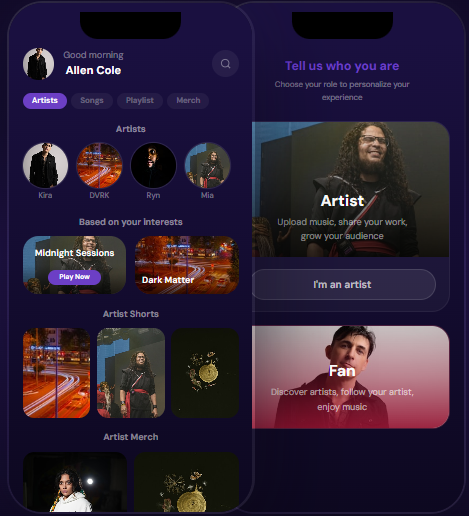 App dashboard mockup